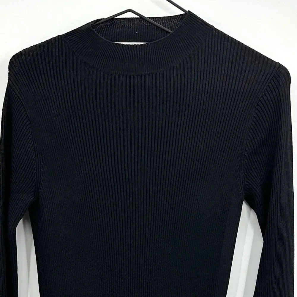 Musier Paris Darc Black Midi Ribbed Dress - Picture 4 of 8